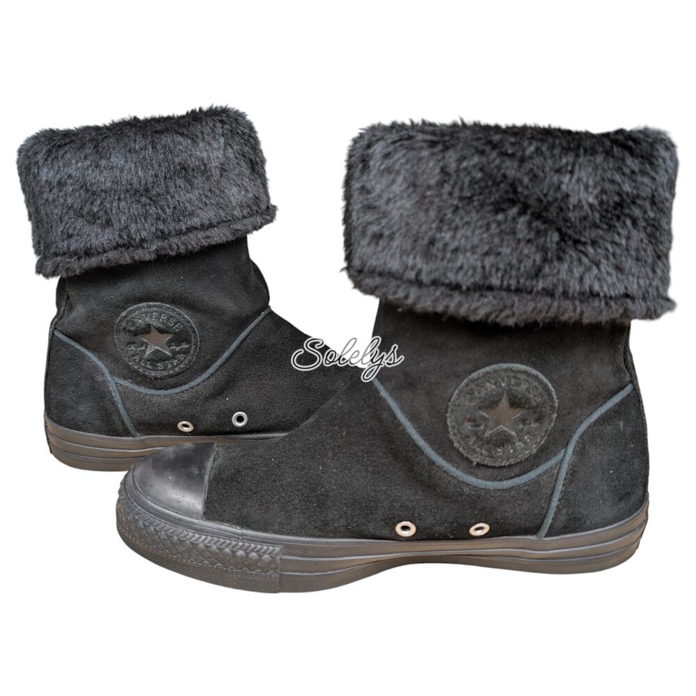 Converse CTAS 2011 Andover XHI Calf High Black Suede Leather Foldover Boot 7 - Picture 10 of 10
